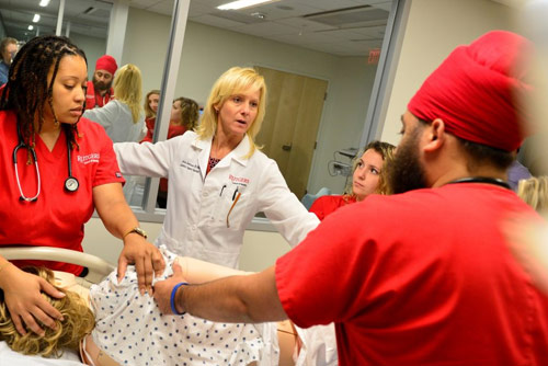 A medical team working together